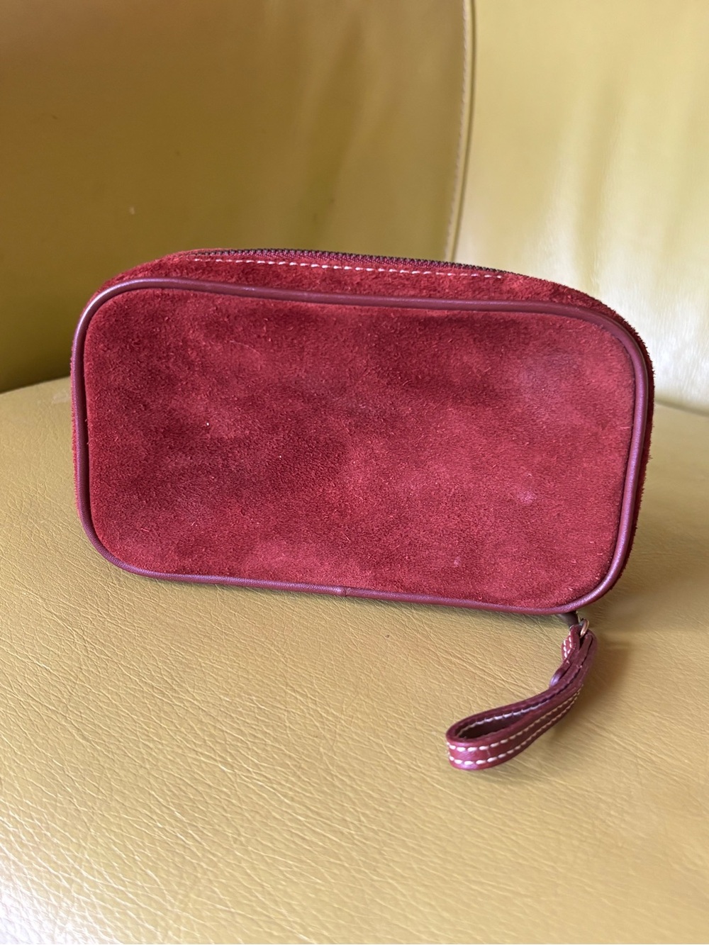 Vintage Coach Burgundy Suede Travel Jewelry Case Organizer Y2K